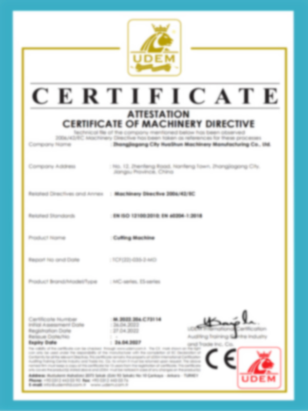 Certificaat van machinerichtlijn